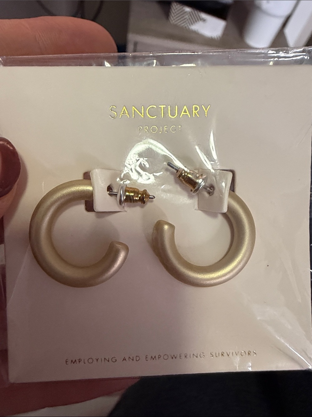 Sanctuary Matte Champagne Hoop Earrings